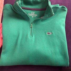 Vineyard Vines Emerald Green Half-Zip Sweater